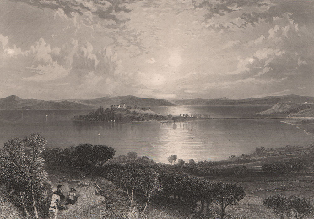 MAINAU ISLAND. Lake Constance (Bodensee). Steel engraving. Germany 1875 print